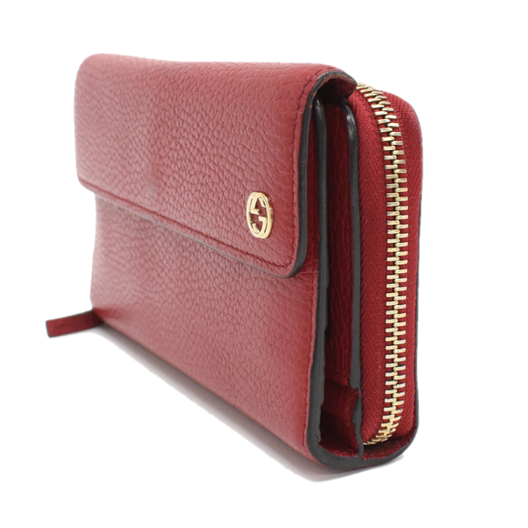 Gucci Long Wallet Interlocking G Leather Red - Picture 2 of 9